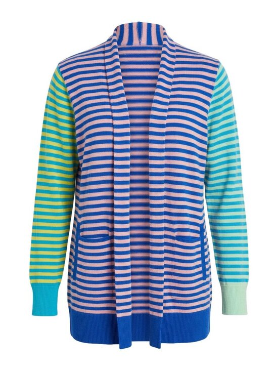 Lands' End Sweaters - Lands' End Cotton Open Front Striped Colorblock Soft & Comfy Cardigan Sweater